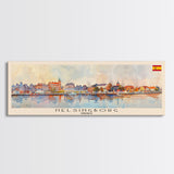 Helsingborg Sweden Travel Print Wall Art, Panoramic City Art, Travel Art, Wall Decor, Vacation Gift, Framed Canvas Print Or Metal Art