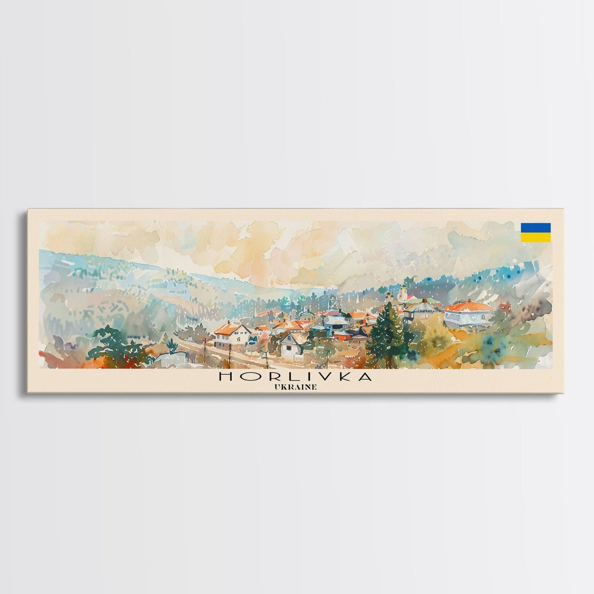 Horlivka Ukraine Wall Art, Panoramic Travel Poster, Panoramic Framed Canvas Print, City Wall Art, Wall Hanging Home Decor, Travel Art