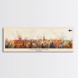 Joensuu Finland Wall Art, Panoramic Travel Poster, Panoramic Framed Canvas Print, City Wall Art, Wall Hanging Home Decor, Travel Art