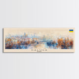 Kaluga Russia Panoramic Travel Poster, Framed Canvas Print or Metal Wall Art, Travel Art, Home Decor, Panoramic Painting, Midcentury Art