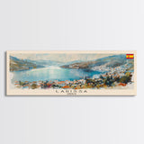 Larissa Greece Wall Art, Panoramic Travel Poster, Panoramic Framed Canvas Print, City Wall Art, Wall Hanging Home Decor, Travel Art