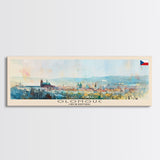 Olomouc Czech Republic Travel Art, City Art, Framed Canvas Print or Metal Wall Art, Europe Travel Poster, Panoramic Wall Art, Extra Wide Wall Art