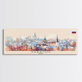 Saratov Russia Wall Art, Panoramic Travel Poster, Panoramic Framed Canvas Print, City Wall Art, Wall Hanging Home Decor, Travel Art