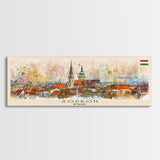 Sopron Hungary Travel Art, City Art, Framed Canvas Print or Metal Wall Art, Europe Travel Poster, Panoramic Wall Art, Extra Wide Wall Art