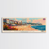 Bournemouth United Kingdom Wall Art, Panoramic Travel Poster, Panoramic Framed Canvas Print, City Wall Art, Wall Hanging Home Decor, Travel Art