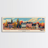 Joensuu Finland Wall Art, Panoramic Travel Poster, Panoramic Framed Canvas Print, City Wall Art, Wall Hanging Home Decor, Travel Art