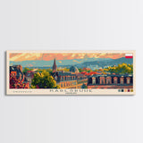Karlsruhe Germany Panoramic Travel Poster, Framed Canvas Print or Metal Wall Art, Travel Art, Home Decor, Panoramic Painting, Midcentury Art