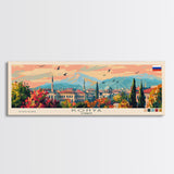 Konya Turkey Panoramic Travel Poster, Framed Canvas Print or Metal Wall Art, Travel Art, Home Decor, Panoramic Painting, Midcentury Art