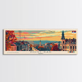 Novi Sad Serbia Travel Art, City Art, Framed Canvas Print or Metal Wall Art, Europe Travel Poster, Panoramic Wall Art, Extra Wide Wall Art