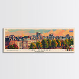 The Hague Netherlands Travel Print Wall Art, Panoramic City Art, Travel Art, Wall Decor, Vacation Gift, Framed Canvas Print Or Metal Art