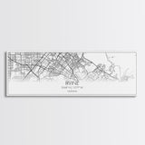 Panoramic Irvine City Map, California Art, Map Print, Minimalist Wall Art, Canvas Art, Housewarming Gift, Street Map Art, Closing Gift