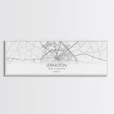 Panoramic Lexington City Map, Kentucky Art, Map Print, Minimalist Wall Art, Canvas Art, Housewarming Gift, Street Map Art, Closing Gift