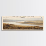 Calamus Reservoir Nebraska Framed Canvas Print, Panoramic Lake House Decor, Wall Art, Travel Poster, Rustic Lake Painting, Nature Art