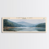Carters Lake Georgia Framed Canvas Print, Panoramic Lake House Decor, Wall Art, Travel Poster, Rustic Lake Painting, Nature Art