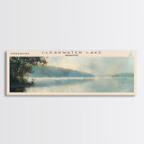 Clearwater Lake Framed Canvas Print, Lake House Art, Panoramic Travel Poster, Wide Wall Art, Modern Lake Painting, Home Decor