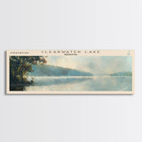 Clearwater Lake Framed Canvas Print, Lake House Art, Panoramic Travel Poster, Wide Wall Art, Modern Lake Painting, Home Decor