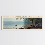 Clopper Lake Maryland Framed Canvas Print, Lake House Art, Panoramic Wide Art, Travel Poster, Minimalist Lake Painting, Home Decor