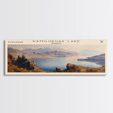Kamilukuak Lake Framed Canvas Print, Lake House Decor, Panoramic Wall Art, Travel Poster, Captivating Lake Painting, Nature Art