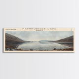 Kaminuricek Lake Qamanirjuaq Lake Framed Canvas Print, Panoramic Lake House Decor, Wall Art, Travel Poster, Serene Lake Painting, Nature Art