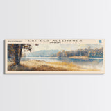 Lac des Allemands Louisiana Framed Canvas Print, Panoramic Lake House Decor, Wall Art, Travel Poster, Captivating Lake Painting, Nature Art