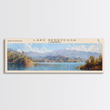 Lake Berryessa California Framed Canvas Print, Panoramic Lake House Decor, Wall Art, Travel Poster, Serene Lake Painting, Home Decor
