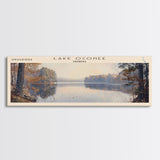 Lake Oconee Georgia Framed Canvas Print, Lake House Decor, Panoramic Wall Art, Travel Poster, Serene Landscape Painting, Living Room Decor