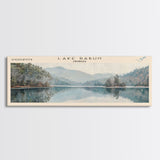 Lake Rabun Georgia Framed Canvas Print, Lake House Decor, Panoramic Wall Art, Travel Poster, Serene Landscape Painting, Living Room Decor