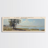 Lake Sakakawea, Boho Art, Beautiful Landscape, Travel Poster Art, Wall Art, Home Decor, Nature Scene, Lake Painting, Minimalist Art, Modern Art, Travel Print, Framed Canvas Print, Lake House Decor, Panoramic Print
