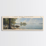 Lake Sam Rayburn, Boho Art, Serene Landscape, Travel Poster Art, Wall Art, Home Decor, Nature Scene, Lake Painting, Minimalist Art, Rustic Art, Travel Print, Framed Canvas Print, Lake House Decor, Panoramic Print
