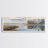 Lake Tarpon Florida Framed Canvas Print, Lake House Decor, Panoramic Wall Art, Travel Poster, Beautiful Landscape Painting, Living Room Decor