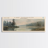 Lake Thompson South Dakota Framed Canvas Print, Lake House Decor, Panoramic Wall Art, Travel Poster, Serene Landscape Painting, Living Room Decor