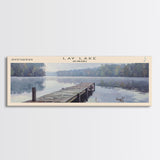 Lay Lake Alabama Framed Canvas Print, Lake House Decor, Panoramic Wall Art, Travel Poster, Beautiful Landscape Painting, Modern Art