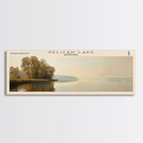 Pyramid Lake Framed Canvas Print, Lake House Decor, Panoramic Travel Poster, Scenic Wall Art, Modern Art