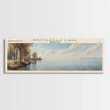 Stump Lake North Dakota Panoramic Wall Art, Framed Canvas Print, Lake House Decor, Travel Poster, Beautiful Lake Scene, Bedroom Decor