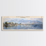 Swan Lake Montana Panoramic Wall Art, Framed Canvas Print, Lake House Decor, Travel Poster, Beautiful Landscape, Bedroom Decor