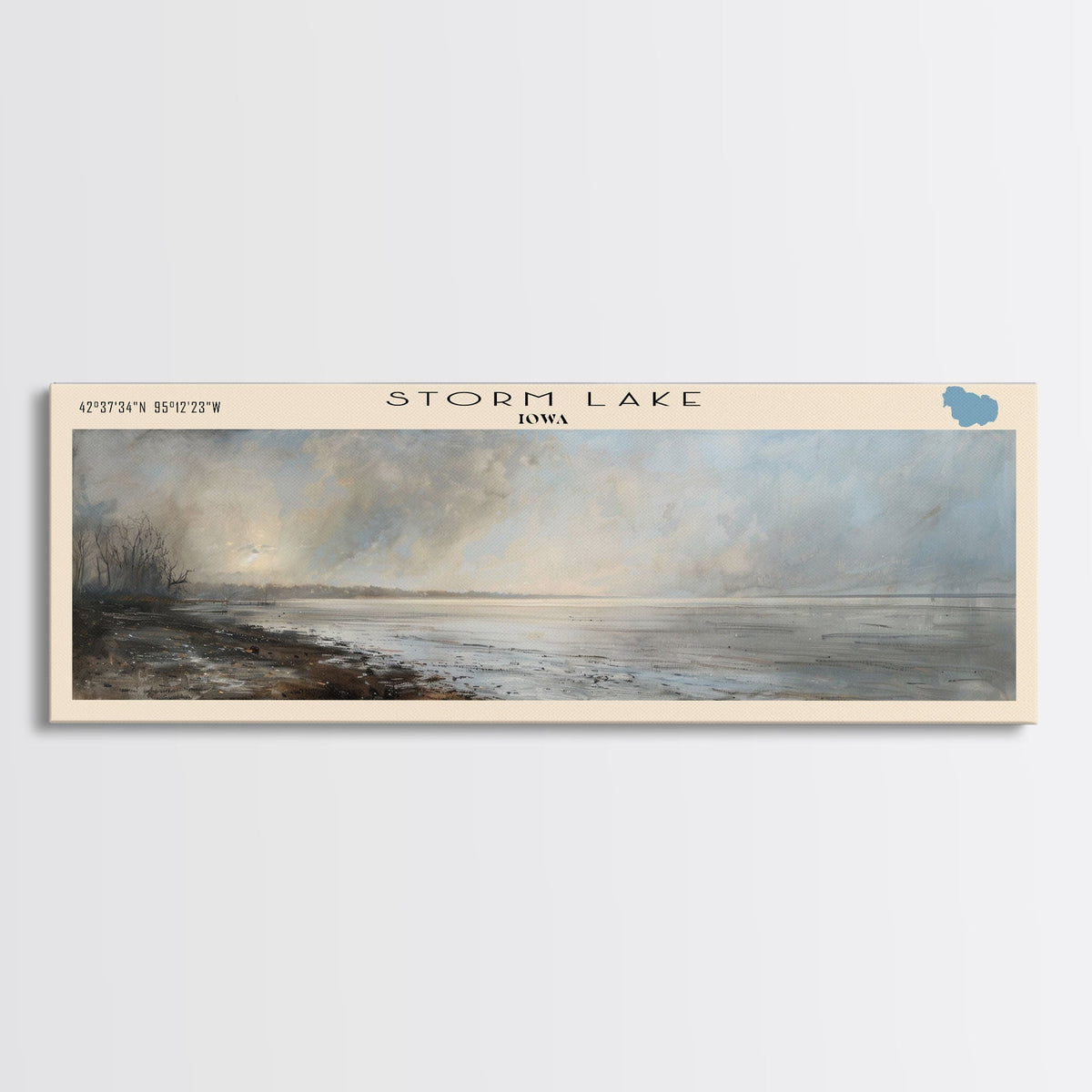Tatinnai Lake Panoramic Wall Art, Framed Canvas Print, Lake House Decor, Travel Poster, Beautiful Lake Scene, Living Room Decor, Home Decoration