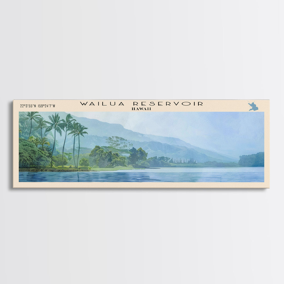 Wharton Lake Panoramic Wall Art, Framed Canvas Print, Lake House Decor, Travel Poster, Beautiful Lake Scene, Living Room Art