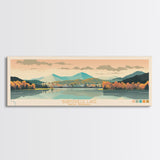 Burnsville Lake West Virginia Framed Canvas Print, Midcentury Modern Panoramic Wall Art, Living Room Decor, Pop Art, Travel Poster Art, Scenic Nature Painting
