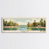 Carters Lake Georgia Framed Canvas Print, Pop Art Panoramic Travel Poster, Midcentury Modern, Wall Art, Scenic Nature Painting, Bedroom Decor, Living Room Art