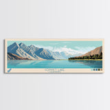 Convict Lake California Framed Canvas Print, Midcentury Modern Panoramic Wall Art, Living Room Decor, Pop Art, Travel Poster Art, Nature Art, Lake House Decor