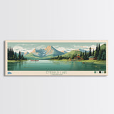 Emerald Lake Colorado Framed Canvas Print, Panoramic Art, Midcentury Modern, Pop Art, Living Room Wall Art, Travel Poster, Lake Art
