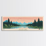 Goose Lake California Oregon Framed Canvas Print, Panoramic Wall Art, Midcentury Modern, Pop Art, Living Room Decor, Travel Poster, Lake View, Nature Art