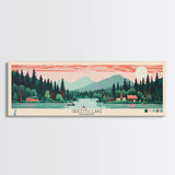Griffith Lake Vermont2 Framed Canvas Print, Panoramic Art, Midcentury Modern, Pop Art, Bedroom Decor, Travel Poster, Artistic Decor, Home Decor