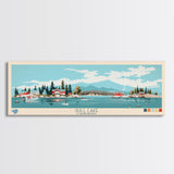 Gull Lake California Framed Canvas Print, Panoramic Art, Midcentury Modern, Pop Art, Bedroom Decor, Travel Poster, Lake View, Artistic Decor
