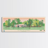 Lac des Allemands Louisiana Framed Canvas Print, Panoramic Art, Midcentury Modern, Pop Art, Living Room Wall Art, Travel Poster, Lake House Decor