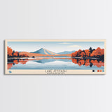 Lake Attitash Massachusetts Framed Canvas Print, Panoramic Wall Art, Midcentury Modern, Pop Art, Bedroom Decor, Travel Poster, Living Room Art
