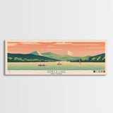Seneca Lake, New York Framed Canvas Print, Panoramic Wall Art, Midcentury Modern Decor, Pop Art, Bedroom Decoration, Travel Poster