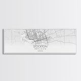 Panoramic Stockton City Map, California Art, Map Print, Minimalist Wall Art, Canvas Art, Housewarming Gift, Street Map Art, Closing Gift