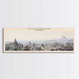 Borobudur Travel Poster Print, Framed Canvas Print, COUNTRY Travel Art, Wood Framed Art, Wall Hanging, Home Decor