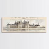 Château de Chambord Travel Poster Print, Framed Canvas Print, COUNTRY Travel Art, Wood Framed Art, Wall Hanging, Home Decor
